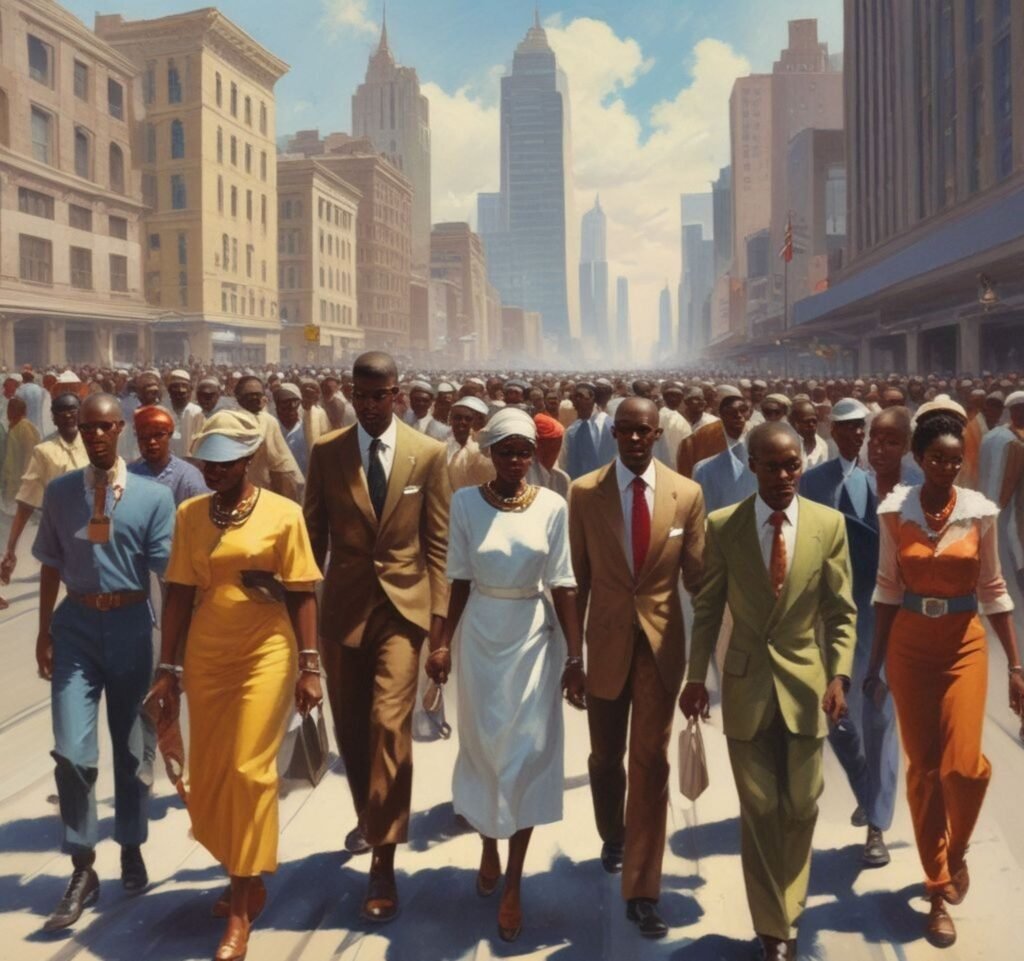 Africans on a march
