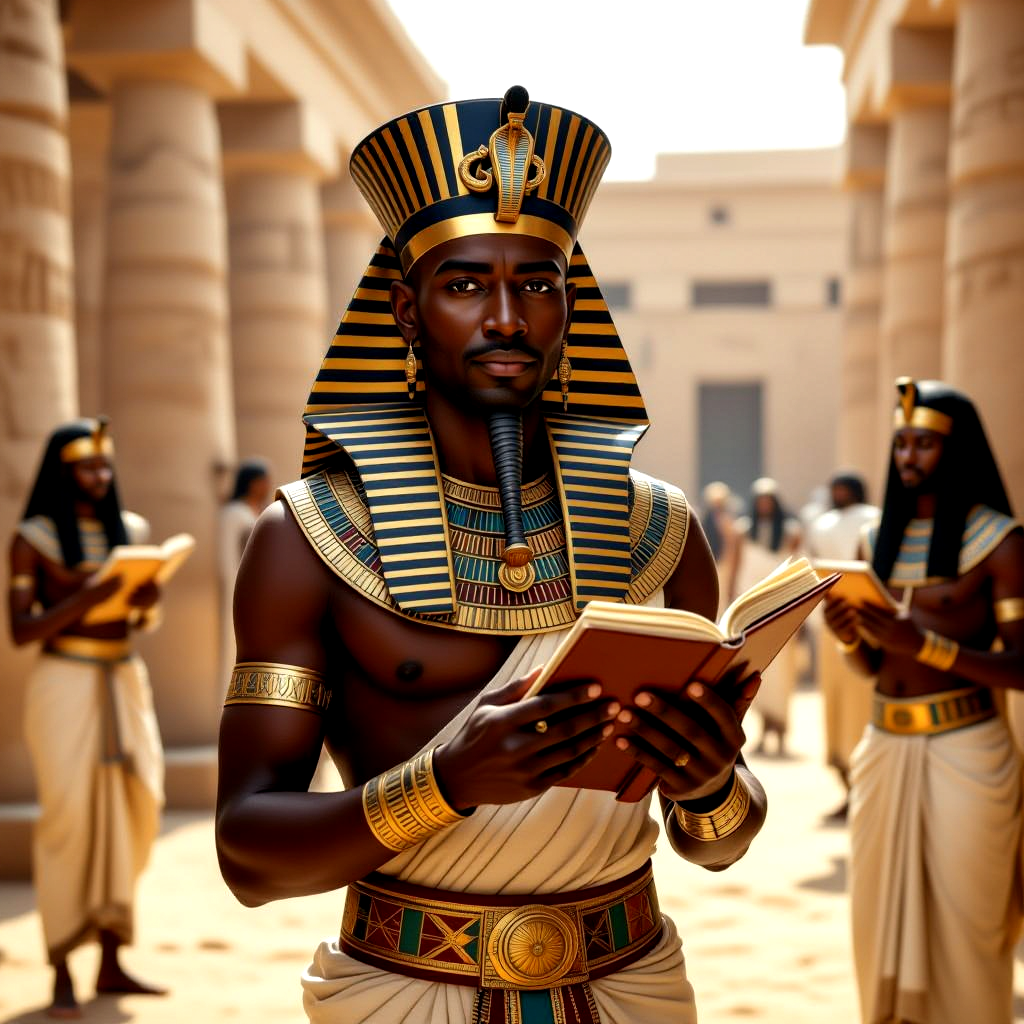 ancient Egyptian priest and scribes